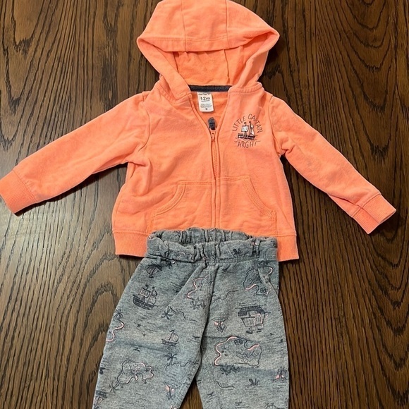 Boys Carters Full Zip Hoodie with Matching Sweatpants Size 12 Months - Picture 1 of 6
